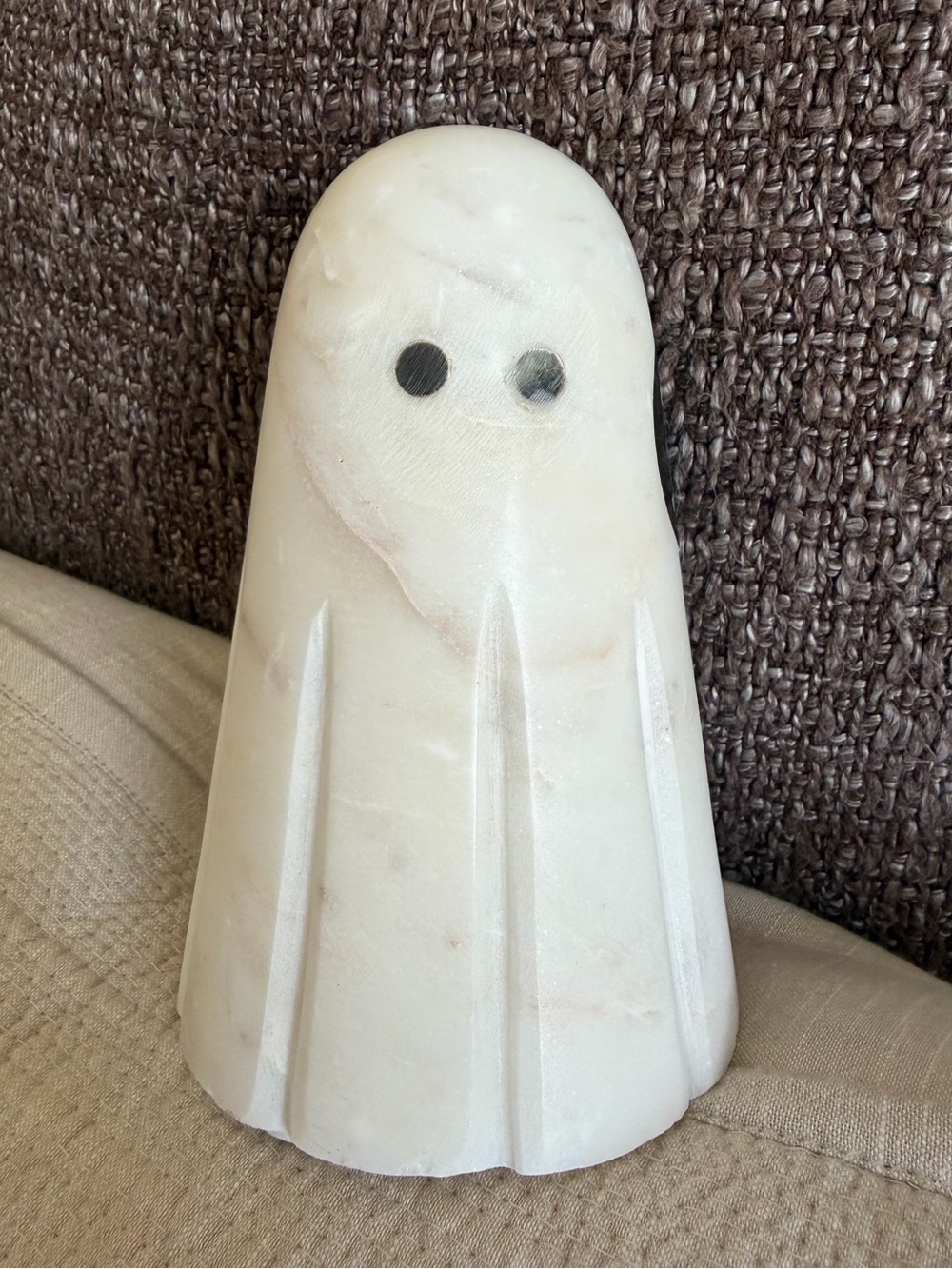 Home Goods Genuine Marble Ghost Figurine - White with Gray Veining Fall Decor